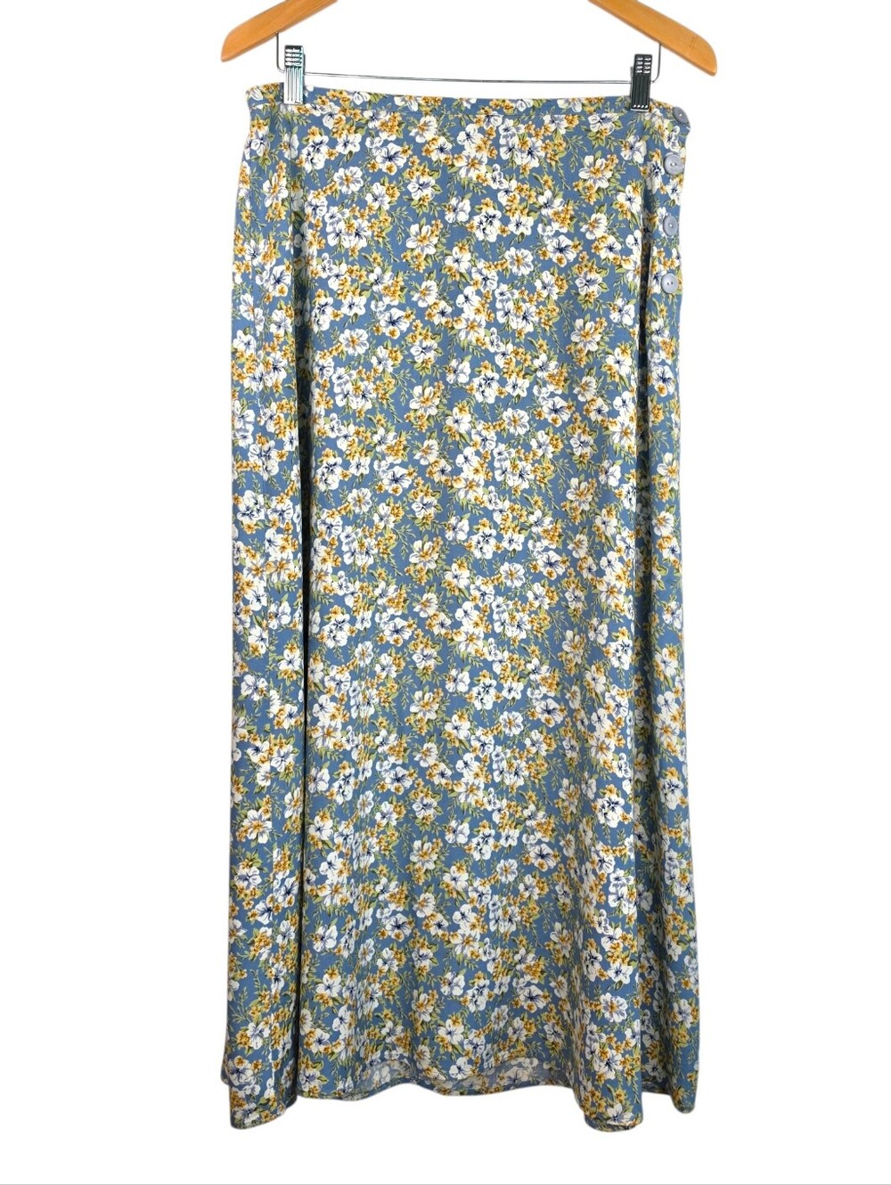 VTG Weather Vane Floral Light Maxi Skirt Sz L Cottagecore Romantic Fairycore EUC